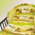 Baby Bedding Bumper 190cm Half Cot Bed Teddy Fish Brown