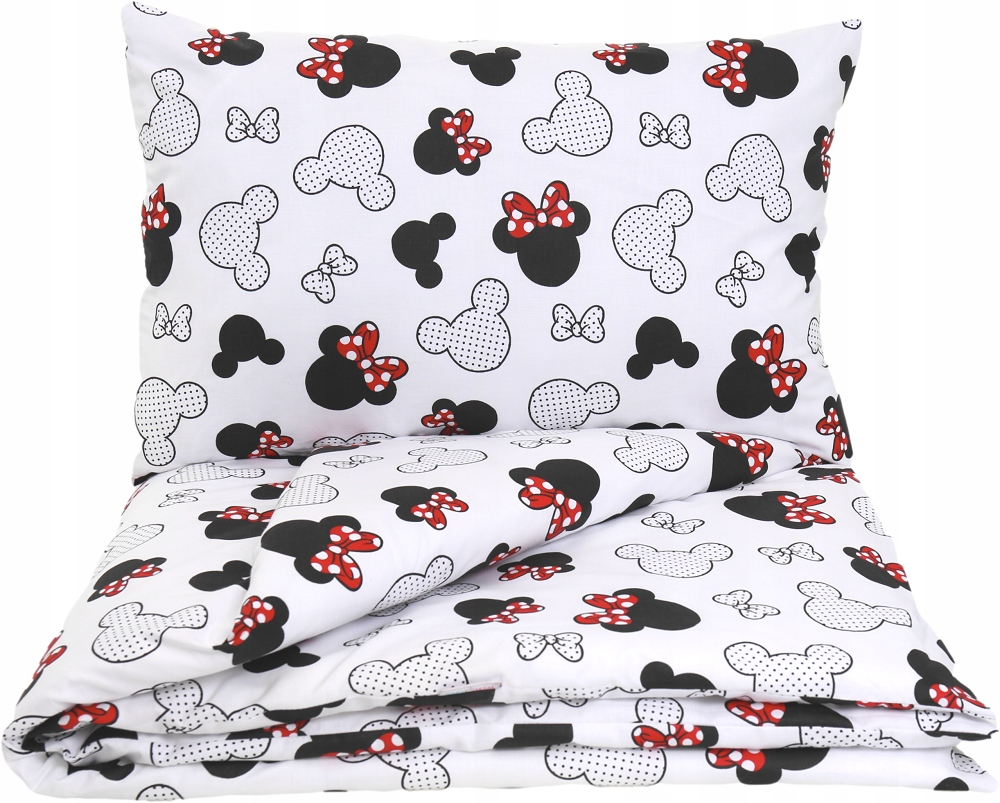 3Pc Baby bedding set bumper All-round pillow duvet Fit Cot 120X60 Minnie Mouse