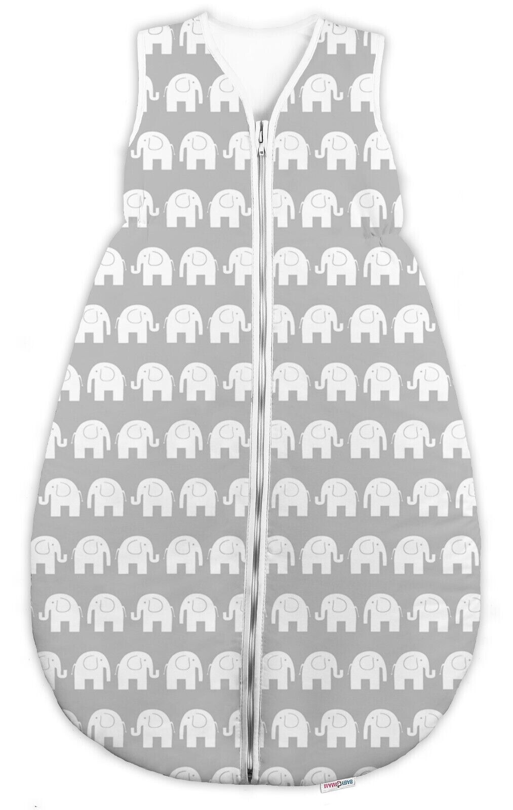 Baby sleeping bag short sleeve 6-18 months 86cm Elephants grey