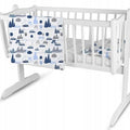 Baby Bedding Set 5pc Nursery Cotton Pillow Duvet Bumper 70x80cm Retro Cars