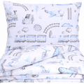 Baby Bedding Set 5Pc Bumper All around Cotton to Fit Cot 120x60cm Retro Locomotive