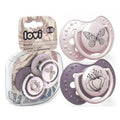 LOVI Dynamic Soother Glow in Dark Silicone 6-18m Dummy 2 pcs Girl Botanic