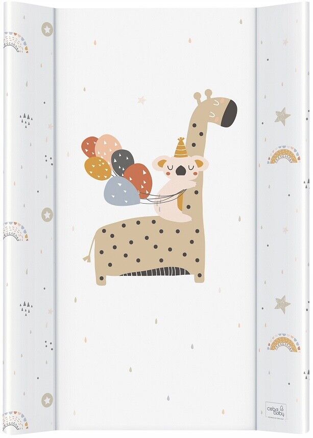 Baby Changing mat Hard Base Nursery Padded 70x50cm Fit Cot Giraffe