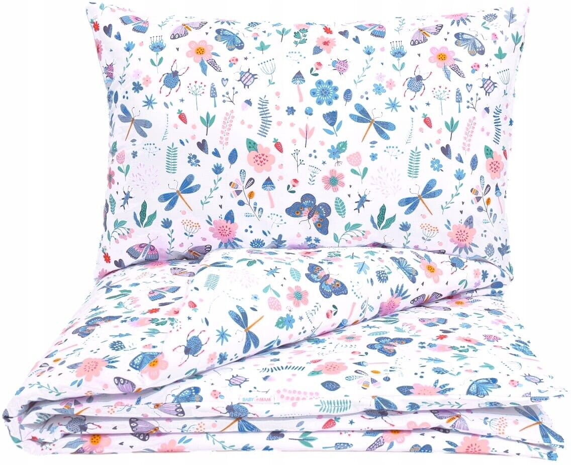 3Pc Baby Bedding Set Bumper All-round Pillow Duvet Fit Cot 120x60cm On the Meadow