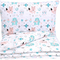 6Pc Baby bedding set bumper pillow duvet Fit Cot 120X60 BOHO Animals Turquoise
