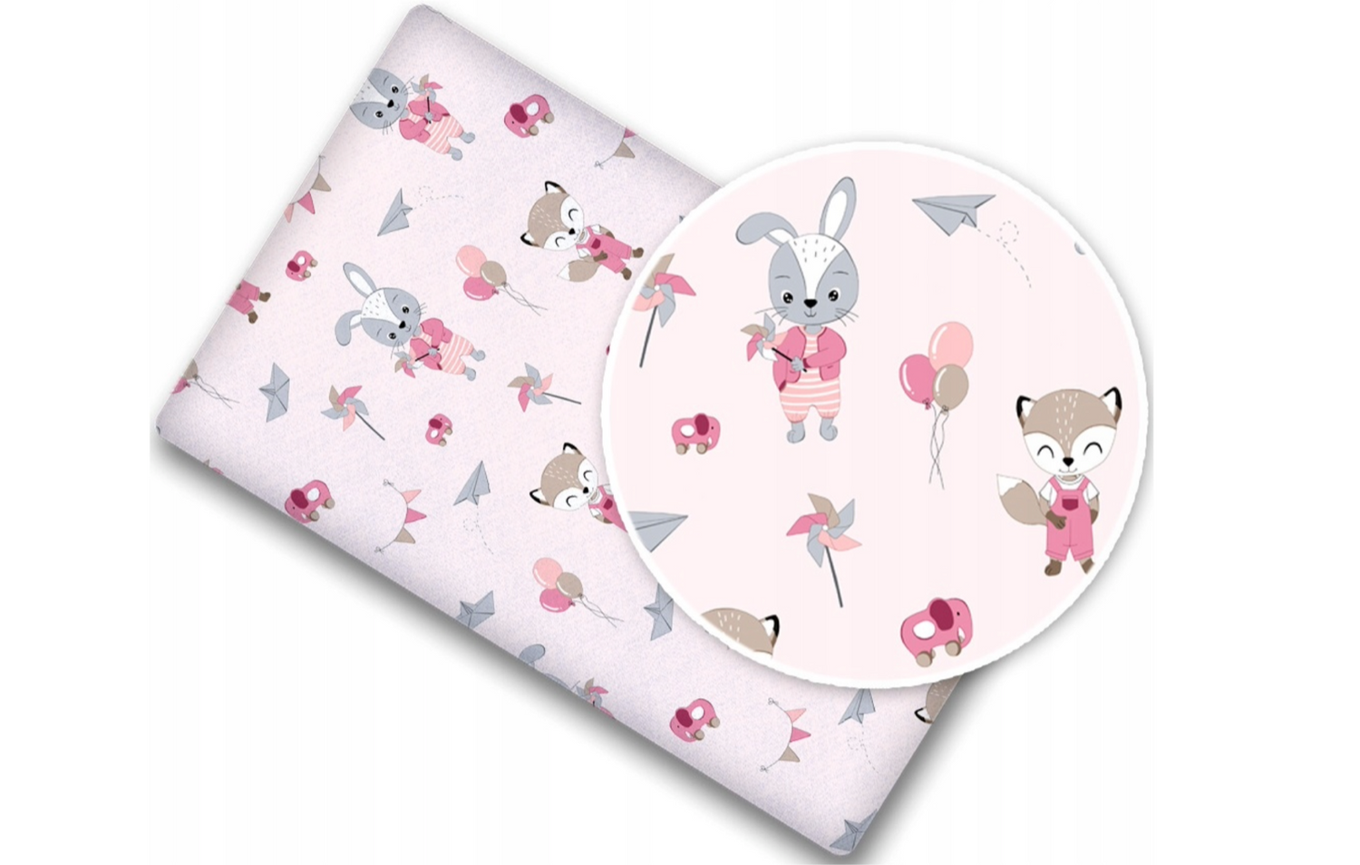 Fitted Sheet Soft Cotton for Baby Cot 120x60cm Fox and Rabbit