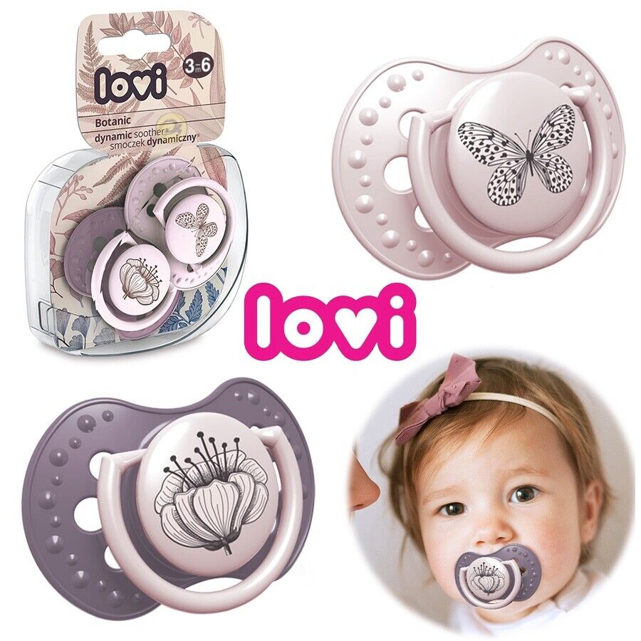 LOVI Dynamic Soother Silicone 3-6m Dummy 2 pcs Girl Botanic