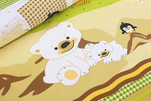 Baby Fitted Sheet Junior Bed 100% Cotton 160x70cm Teddy fish cream