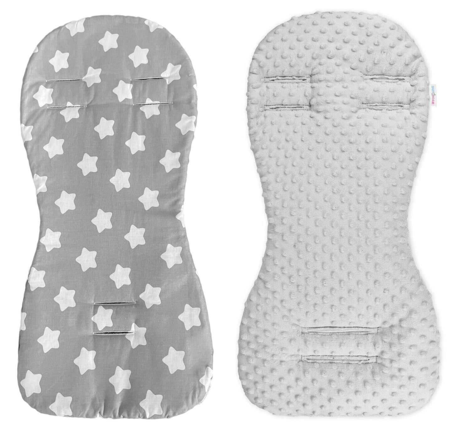 Baby Liner Stroller Buggy Pad Universal Dimple Insert 73x35cm Grey/Big Stars