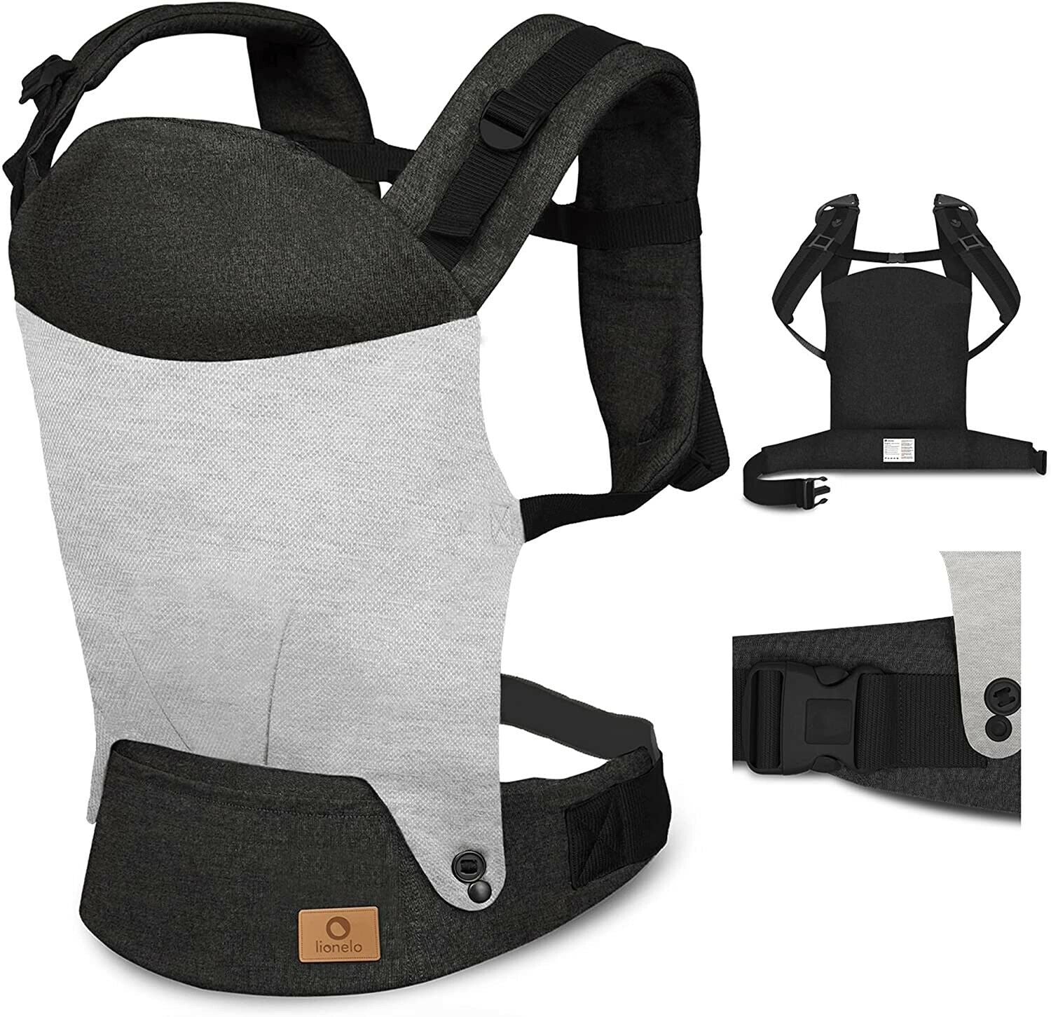 Lionelo Baby Carrier Margareet 3 Carrying Positions Belt Urban Gray