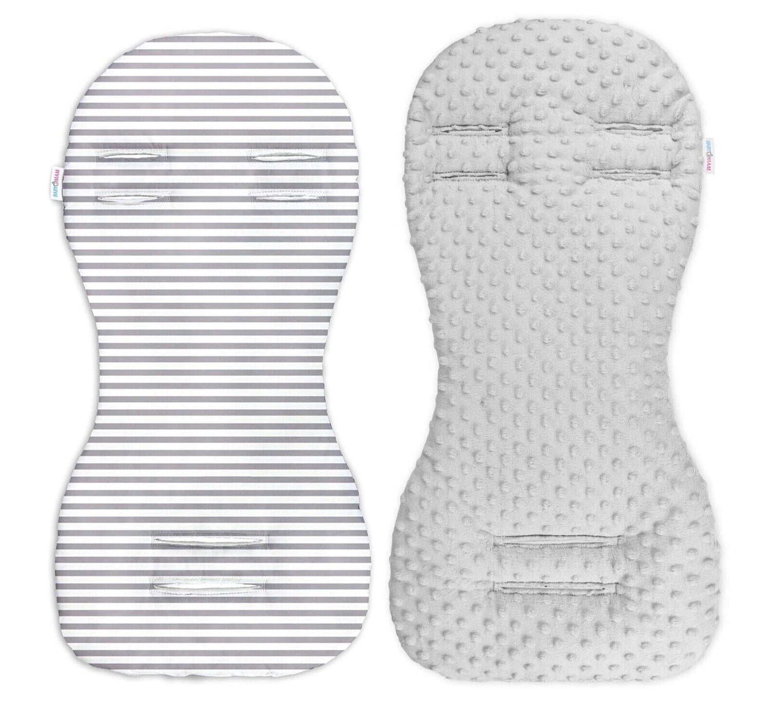 Baby Liner Stroller Buggy Pad Universal Dimple Insert 73x35cm Grey/Stripes
