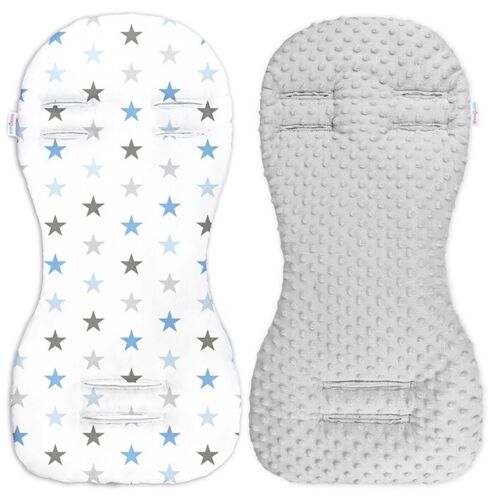 Baby Liner Stroller Buggy Pad Universal Dimple Insert 73x35cm Grey/Stars