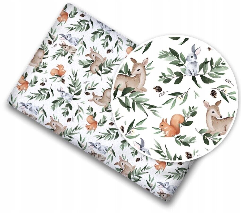 Fitted Sheet 140x70cm 100% Cotton for Baby cot bed Green Glade