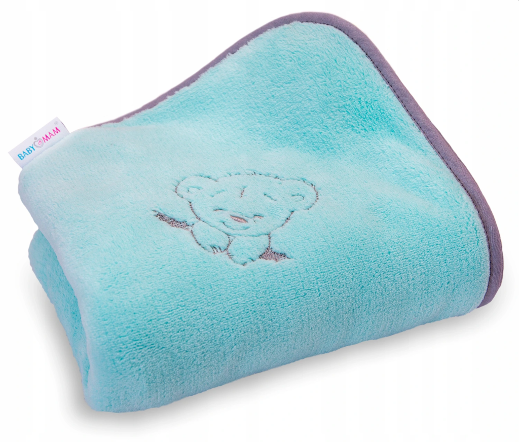 Plush cosy blanket Baby infant nursery Super soft 75x100cm Teddy Turquoise