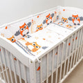 Baby bedding set 5pc all round bumper to fit coy 120x60cm Owls Moon Grey