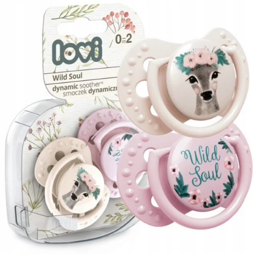 LOVI Dynamic Soother Glow in Dark Silicone 0-2m Dummy 2 pcs Girl wild soul
