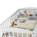 Baby bedding 6pc cotton set pillow duvet bumper cot 120x60 - Safari green