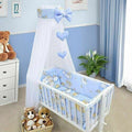 Baby bedding set 5pc nursery cotton pillow duvet bumper 70x80cm Ladder Blue