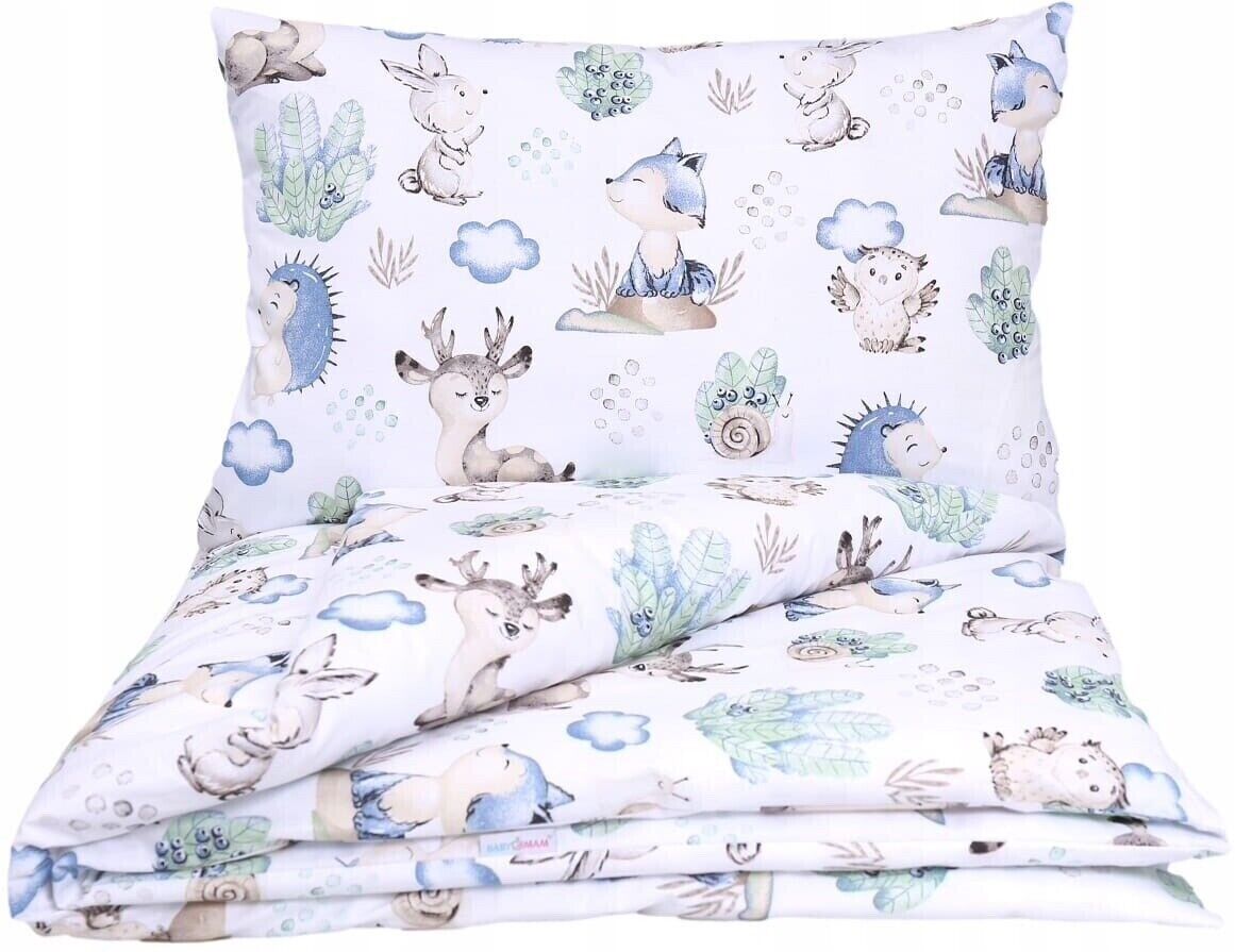 3Pc Baby Bedding Set Bumper Pillowcase Duvet Cover Fit Cot 120X60 Wolf in the Forest