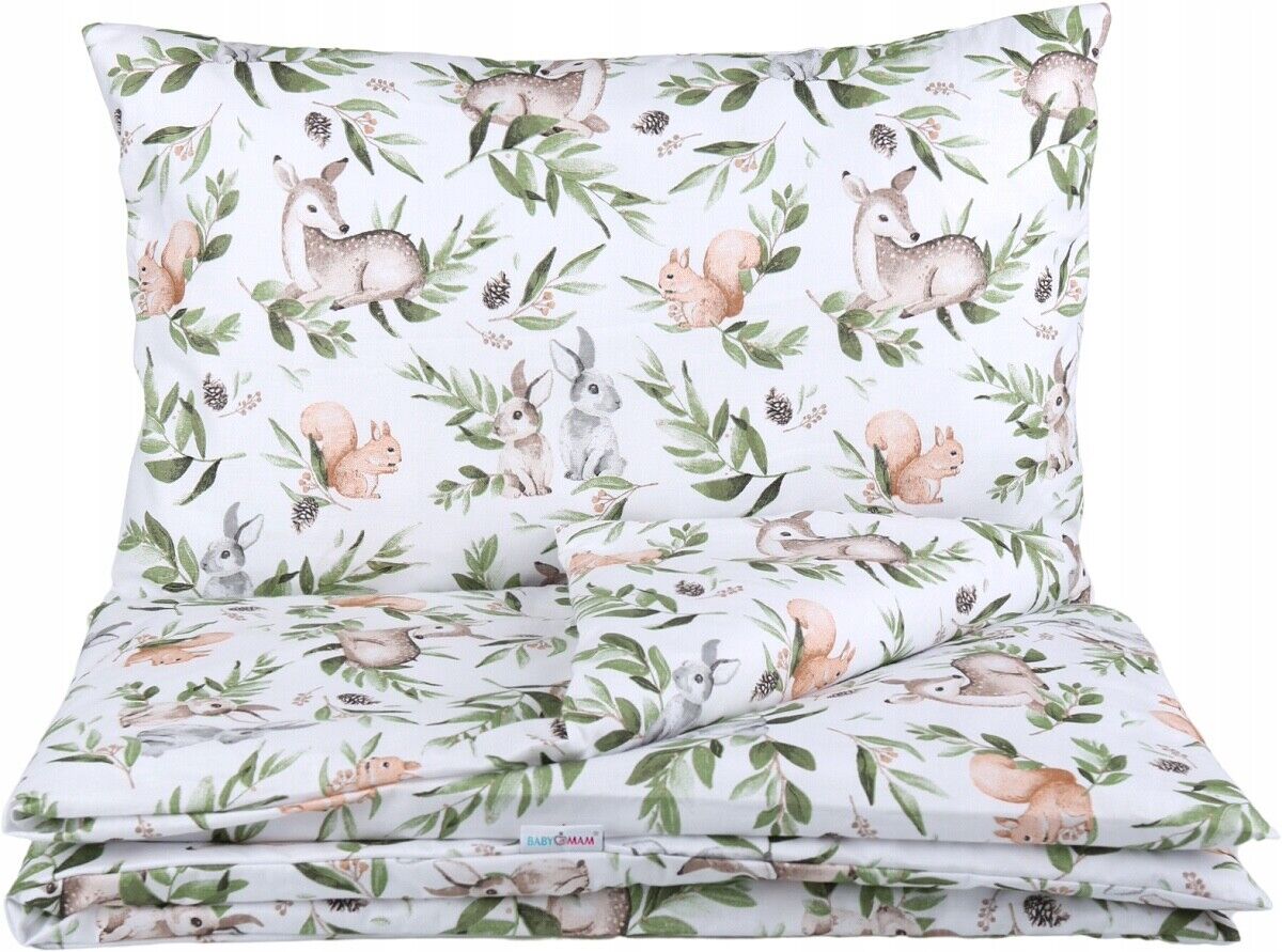 Baby Bedding 2pc 135x100cm Pillowcase Duvet Cover Green Glade