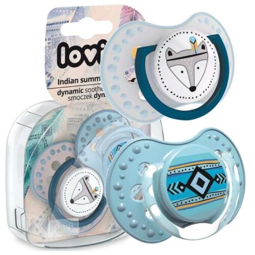LOVI Dynamic Soother Silicone 3-6m Dummy 2 pcs Boy Indian Blue
