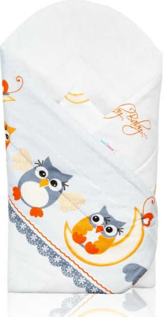 Baby Swaddle Wrap Newborn Bedding Blanket 100% Cotton Sleeping Bag Owls Moon Grey - MyHappy Baby