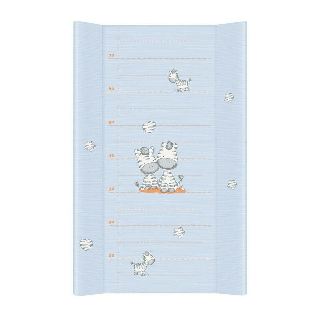 Baby changing mat padded hard base 70x50cm fit to Cot 120x60cm #25 Zebra Blue