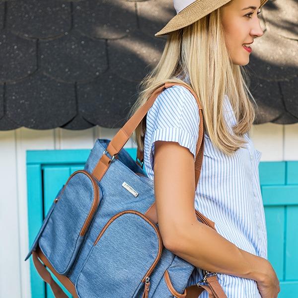 Baby Nappy Multi-Functional Diaper Bag Set With Changing Mat Babyono Glam Blue