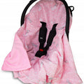 Baby Blanket Car Seat Reversible Wrap Plush Soft Double Sided Cotton 100x100cm Pink-Pink Bunnies