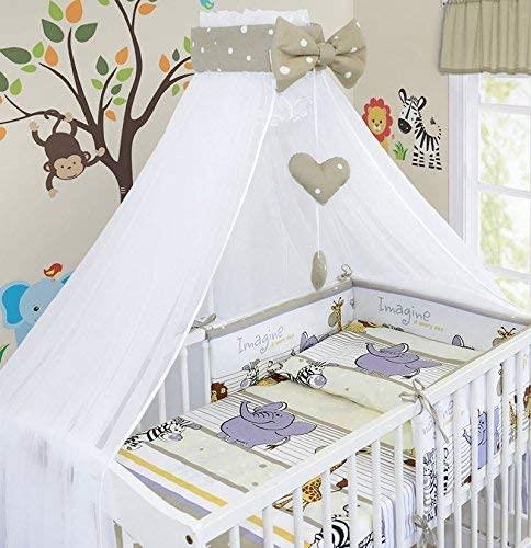Baby bedding set 10pc fit cot bed 140x70cm - Safari beige