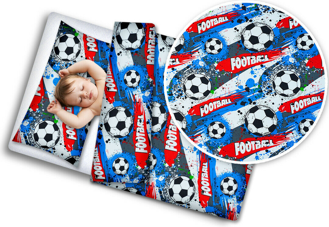 Bedding Set 4Pc Fit Kids Junior Bed 150X120 Football