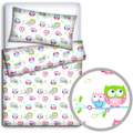 Bedding Set 4Pc Fit Kids Junior Bed 150X120 Owls White