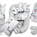 Baby 6pc Double-sided soft infant Cocoon White Dream Catcher/ Dots with Grey