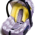 Full Cover Set Fitting Maxi Cosi Cabriofix Baby Car Seat - Elephants Grey / Yellow