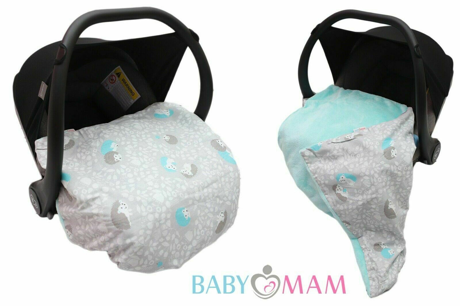 Car Seat Kids Baby Swaddle Travel Cotton Blanket 75X50cm Soft Wrap Double Sided Green-Hedgehog Green