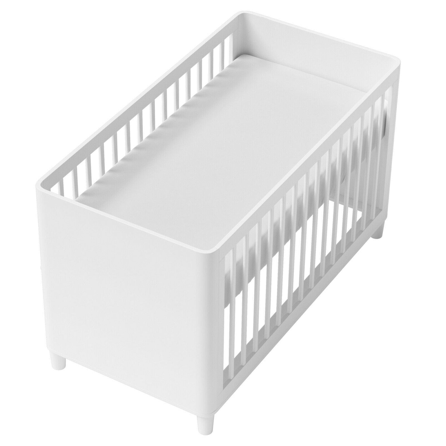 Super soft fitted sheet jersey stretchy cotton fit Cot bed 140/70cm White