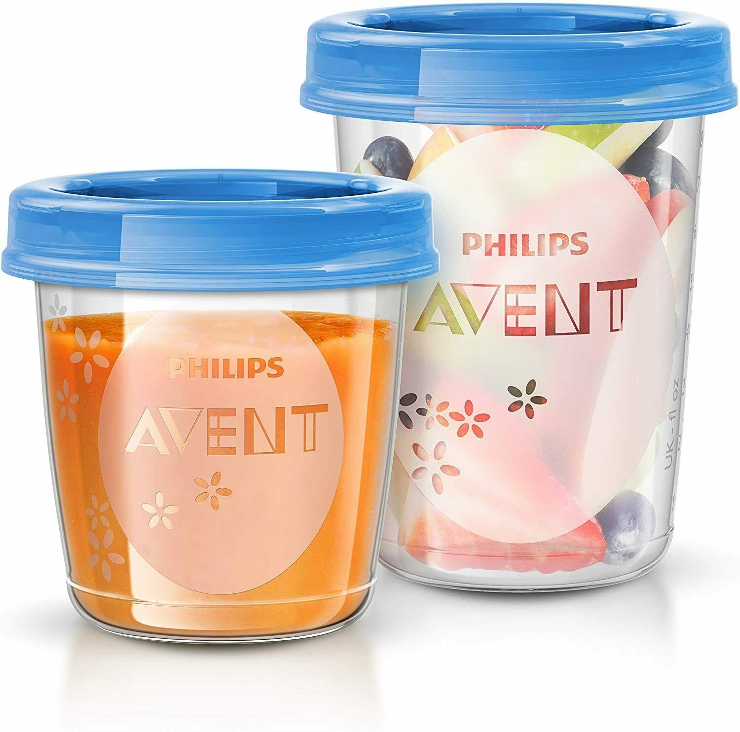 Philips Avent Baby Food Storage Cups, Blue, 180/240 Ml, Pack Of 20