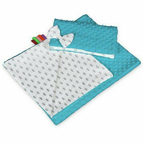 Warm Baby Blanket Dimple Cotton Quilt Pillow Double Sided 100X75cm Turquoise - Royal