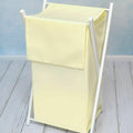 Laundry Basket with white wooden frame and storage removable linen CREAM