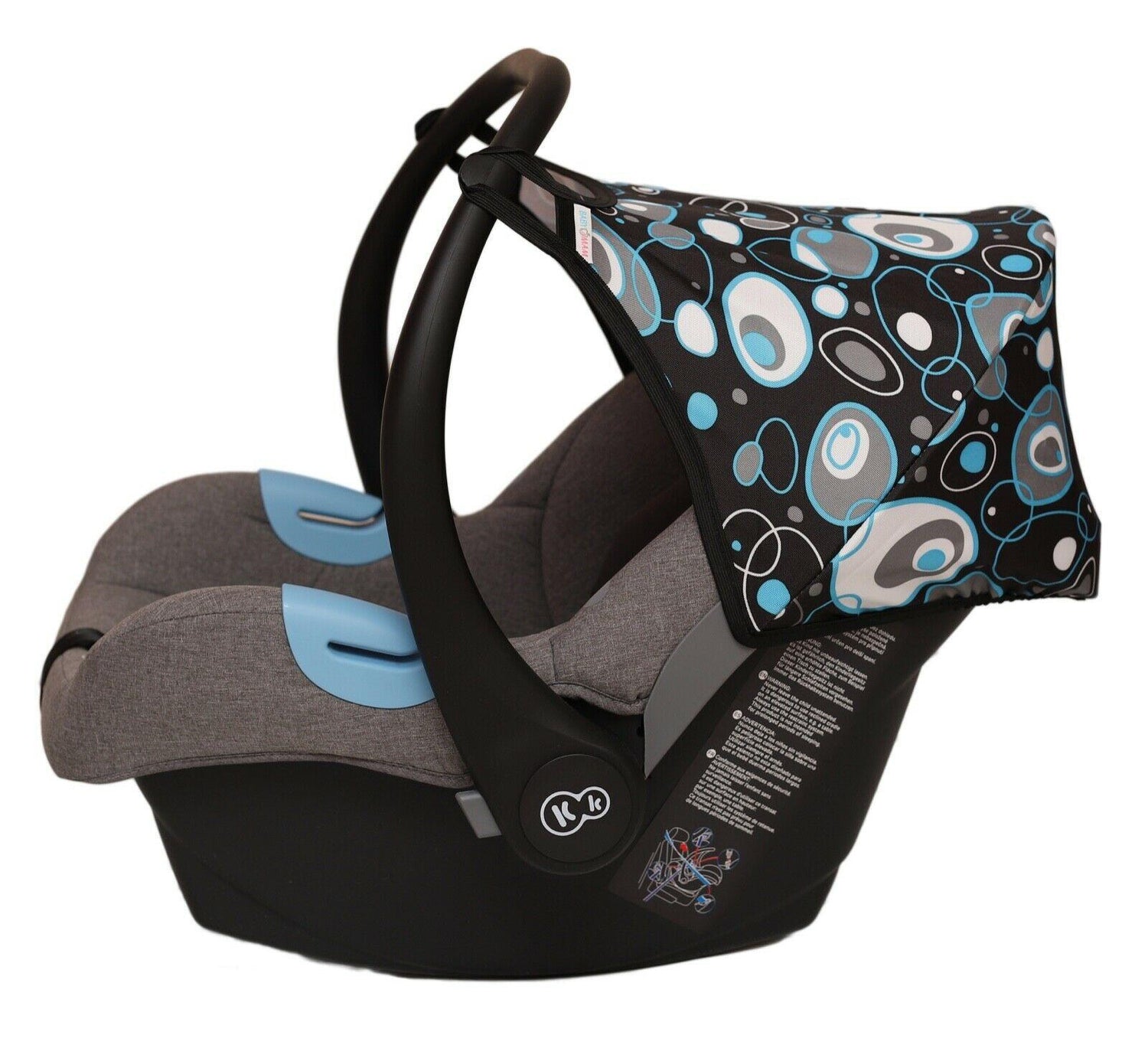 Car Seat Hood Replacement Universal Baby Cover Wind Sun Canopy Shade Waterproof -  Ripples Blue