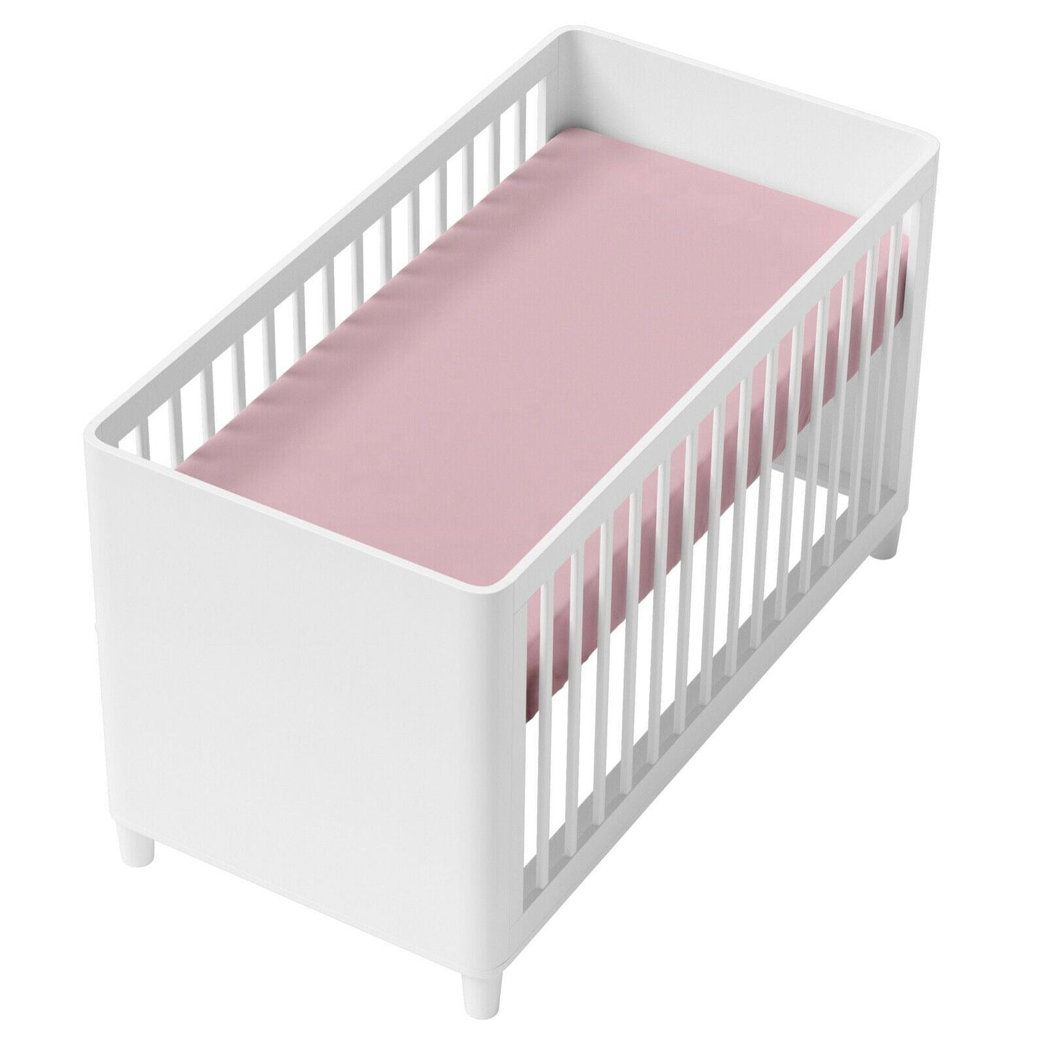 Super Soft Fitted Sheet Jersey Stretchy Cotton Fit Crib/Cradle 90X40 Pink