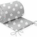 Padded Baby Bumper To Fit Cot 120x60 All Around 100% Cotton 360cm Big White stars