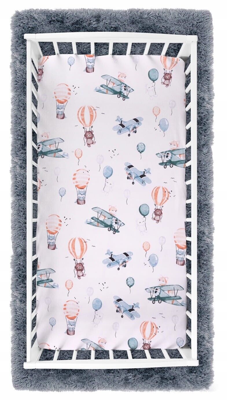 Fitted Sheet 120x60cm 100% Cotton for Baby cot Dreamy flight