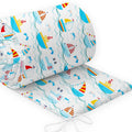 Baby Padded Bumper 100% Cotton To Fit Crib All Round 260cm Boats