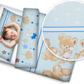 Bedding Set 4Pc Fit Kids Junior Bed 150X120 Cuddle Bears Blue