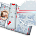 Bedding Set 4Pc Fit Kids Junior Bed 150X120 Cuddle Bears Grey