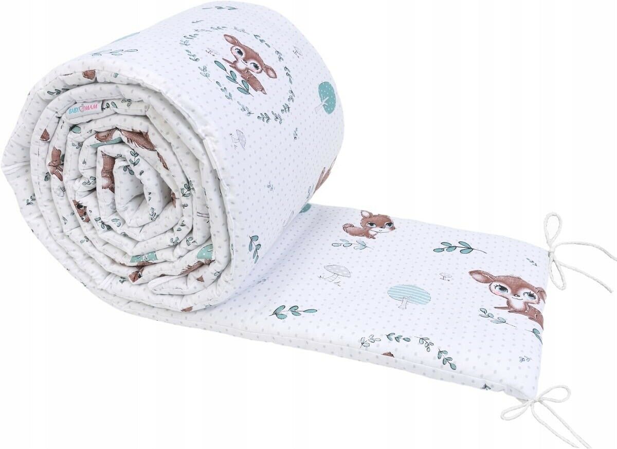 Baby Padded Bumper 100% Cotton To Fit Crib All Round 260cm Fairy-tale Forest