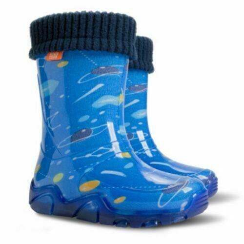 Wellies Kids Rain Snow Boots Removable Inner Lining Socks Wellington Space