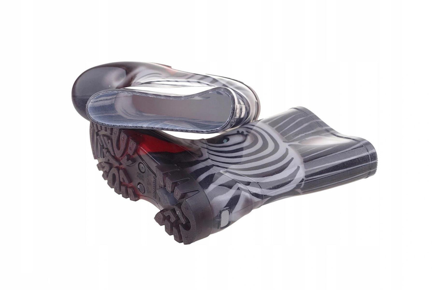 Wellies Kids Rain Snow Boots Removable Inner Lining Socks Wellington Zebra Black