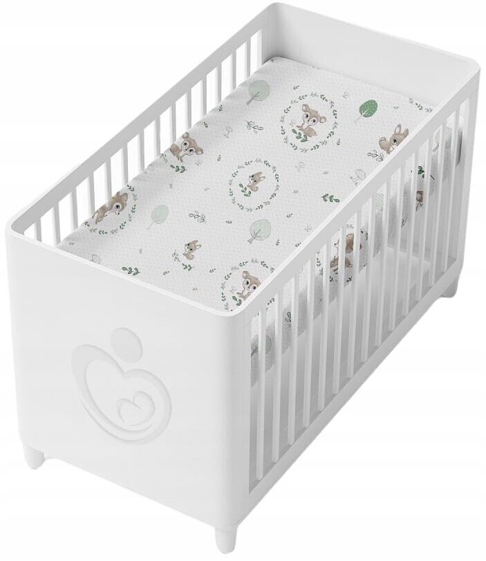 Fitted Sheet 120x60cm 100% Cotton for Baby cot Fairy-tale forest